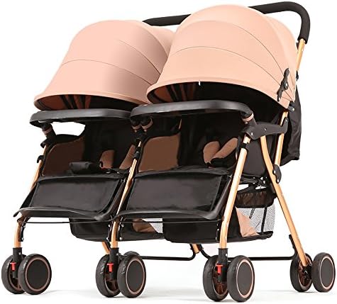 Twin Baby Stroller / Can Sit Can Lie / Light Folding / Baby High Landscape Trolley / Aluminum Frame ( Color : Beige )