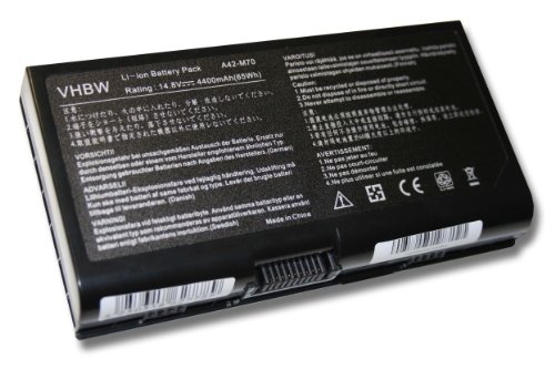 vhbw Li-Ion Akku 4400mAh (14.8V) für Notebook Laptop Asus F70, F70s, F70sl, G71, G71g, G71gx, G71v, G71vg wie A32-F70, A32-M70, A41-M70, A42-M70.