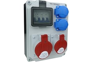 PREIS-ZONE HL-S 5361 - Distributore di corrente da cantiere, 32 A, 16 A, 2 x 230 V