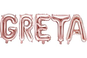 UNKNOW Palloncino FOIL MYLAR ROSA GOLD scritta nome GRETA 35 cm