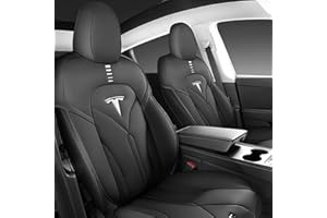 SERTUV Voiture Ensembles Housses Siège Cuir sur Mesure, pour Tesla Model Y 2021 2022 2023 Car Seat Cover Sets Sièges Avant Arrière Surround Complet Protection Accessoires,Blackstyle