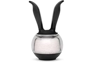 Chef'n SaltBall Salt Grinder, One Handed Refillable Salt Mill, Adjustable from Ultra-Fine to Coarse, 8 x 8 x 15 cm, Black