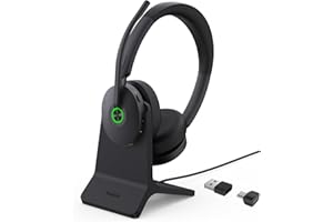 Yealink BH74 Bluetooth Over Ear Kopfhörer mit Noise Cancelling ANC Headset mit Mikrofon für Office Bis zu 32 Stunden Akkulaufzeit Wireless Headsets mit Ladestation Teams Zertifiziert