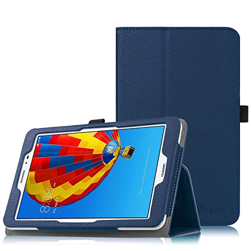 Fintie Huawei MediaPad T1 8.0 Hülle - Slim Fit Kunstleder (Folio) Schutzhülle Tasche Case Cover Standfunktion und Stylus-Halterung für Huawei MediaPad T1 8.0 Zoll 3G / WiFi Tablet-PC, Marineblau