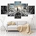 Produktbild JSBVM Malerei Wandkunst 5 Panel Spiel Bilder Modular Metro Exodus Segeltuch Poster Zuhause Dekor Für Nacht Hintergrund Druckt,A,20×35×2+20×45×2+20×55×1
