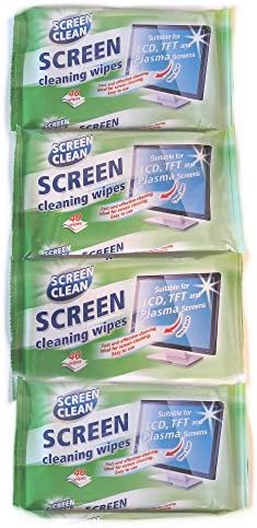 Screen wipes for LCD, TFT and plasma screens including TVs, Sat Navs, Cameras, Tablets and Mobile Phones Pack of 4 x 40 (160 wipes in total)