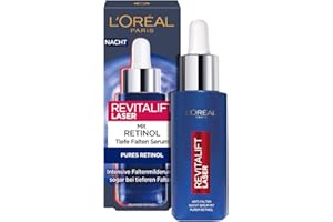 ‎L'OREAL PARIS L'Oréal Paris Pures Retinol Nachtserum für gemilderte Falten, eine hydratisierte Haut & ebenmäßige Hautmit Retinol und HyaluronsäureRevitaLift Laser X3, Retinol Serum 30ml