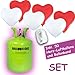 Produktbild Helium Ballongas Flasche Set mit 50 Herz Luftballons rot weiss Hochzeit Band Party Geburtstag Verlobung