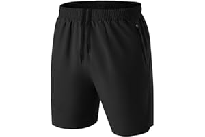 HMIYA Herren Sport Shorts Kurze Hose Schnell Trocknend Sporthose Leicht mit Reißverschlusstasche