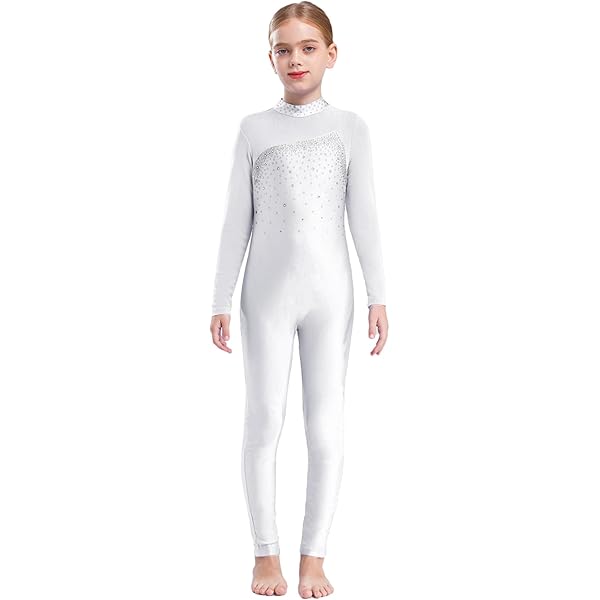 Tuta Danza Bambina Con Strass E Glitter - Body Manica Lunga E Leggings Vita Alta Per Ballo - Foto 2