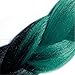 Instylehair Ombre Jumbo Synthetic Hair Extension 24" 1pcs lot Multi Color Straight Braiding Hair Pieces 100g (1b Green)
