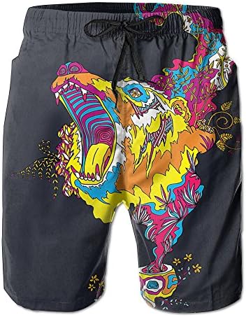 GENTLE Men's Bear Roar Colorful Summer Beach Pants Shorts Thin Fifth Trousers Outdoors Wear