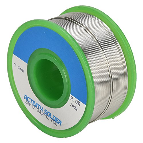 Lötdraht Bleifrei - Sn99 Ag0,3 Cu0,7 mit Kolophonium Kern 2.0% Fluss, Leifreies Lötdraht von eLander [0.6mm 100g]