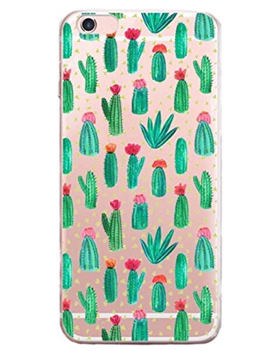 Hosaire iPhone 6 6s c  scara de la cubierta de la hoja caso transparente verde de la hoja Soft Soft TPU rasgu  o cubierta de la c  scara trasera resistente