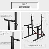 power rack diy 💪 MAßE - Ablagehöhe: 103-163 cm, Höhe Saftey Rack: 63-93 cm, Breite: 72,5-115 cm, Tiefe: 95 cm, max. Belastbarkeit: 300 kg, Ablage: 280 kg, Dip-Griffe: 160 kg, Eigengewicht: 30 kg