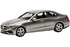 Herpa Mercedes-Benz Classe C Berline, Mojavesilber métallique Voiture Miniature Petit modèle de Collection fidèle aux détails, 430913