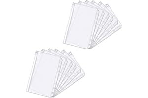 Aohcae 12 sztuk segregatorów A6, segregator A6, z zamkiem błyskawicznym, książeczka oszczędnościowa z folią, segregator A6, koperta na gotówkę, format A6