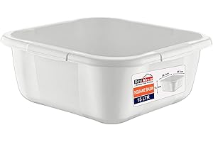 BEST HOUSE ANOTHER FINE PRODUCT Best House | Square Basin | Kitchen Washing Up Bowl | 15 Litres | Nordic Grey | 1 PC | Multipurpose Bath Tub/Washing Tub for Kitchen, Bathroom, and Household Use (Pack of 1)