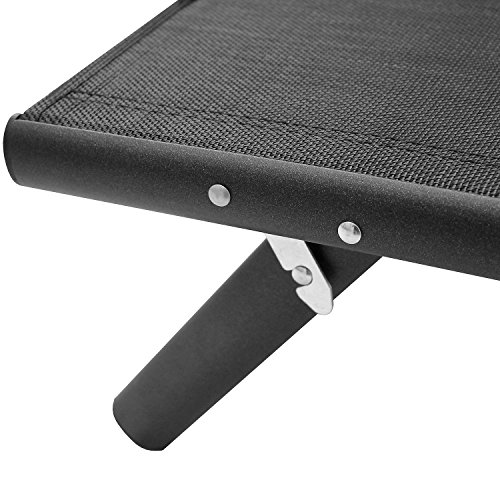 Wohaga® – 2er Set Klappbare Liege 2x Gartenliege Sonnenliege Relaxliege Strandliege Deckchair mit robuster Textilenbespannung 7 Positionen verstellbar Gartenmöbel – Schwarz - 4