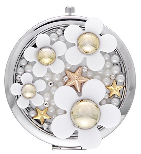 Fanyland Fancyland Women Daisy Pattern Portable Cosmetic Compact Mirror 7*7cm