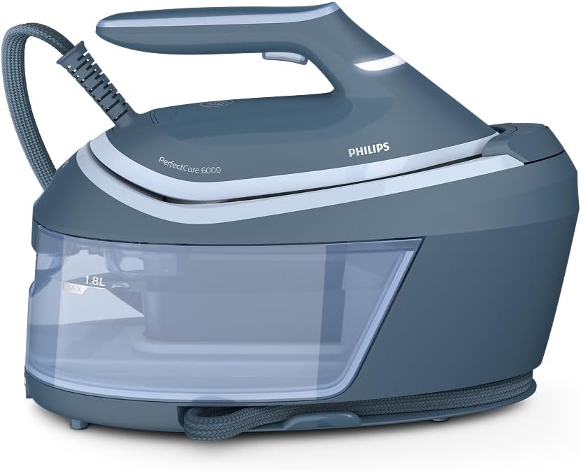 Philips PerfectCare 6000 Serisi Buhar Kazanlı Ütü, Güçlü Buhar, Yanma Garantisi Yok, Kompakt Tasarım, 1,8L Çıkarılabilir Su Haznesi, SteamGlide Advanced Taban (PSG6042/20)