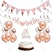 Produktbild KREATWOW Baby Shower Dekorationen Roségold für Mädchen mit Oh Baby Briefbanner, Glitter Cake Topper, Wimpelbanner und Swirl Dekorationen