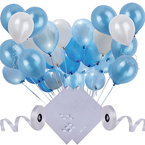 200 Stk Luftballons (mit Doppelseitige Aufkleber und Bänder) Rund Ballons Geburtstag Heliumballons Hochzeit Helium Latexballons - 2