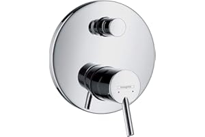 Hansgrohe Bateria wannowa Talis S, 32475000, podtynkowa armatura wannowa, tłumik, ceramiczny system mieszania, blokada uchwytu Boltic, ogranicznik temperatury, bateria wannowa dla 2 odbiorników,
