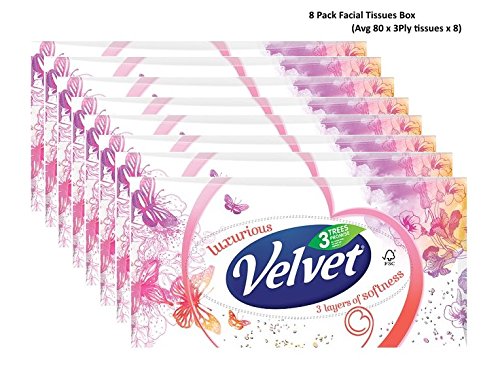 Velvet Classic Tissues 80 per pack x 8 Packs