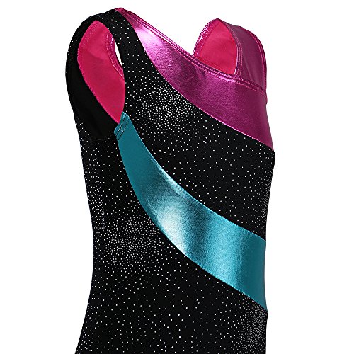 Einteilige Regenbogen-Streifen Ballett-Ballettröckchen-Tanz-Athletische Gymnastik-Trikotanzug für kleines Mädchen - 2