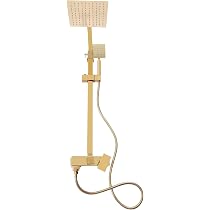 Colonne De Douche LED Moderne - Finition Or & Acier Inox - Pommeau Pluie 20cm - Rozin - 5 Ans Garantie