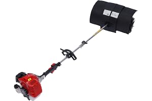 Kraftfull effektiv motorkvast, snörödare, sopmaskin, elekrisk svepande bensinmotor, snöslunga, rödapparat snösveper motorborste, snösläde, kvast med 1000 ml bränsletankvolym