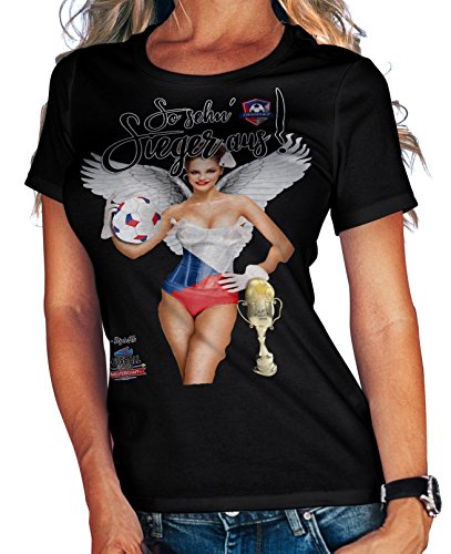 Stylotex Damen / Girlie T-Shirt So sehn Sieger aus Girl Tschechien Czech Republic, Farbe:schwarz;Größe:L