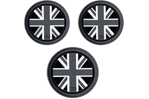 MCOAORN Mini Cooper R55 R56 R57 Cup Holder Mats - 3 Pcs Silicone Anti-Slip Coasters with Protective Storage Case, Shockproof Design for Bumper Protection (Gray Union jack-（R55/R56/R57）)