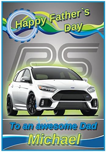Personalised Ford Focus RS Sports Car Fathers Day Card