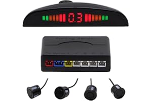 ASVEGE Radar di retromarcia LED sensore di parcheggio, Crescent 4-Sensor Reverse Backup Car Parking Radar Monitor Monitor sistema di rilevamento con display, impermeabile