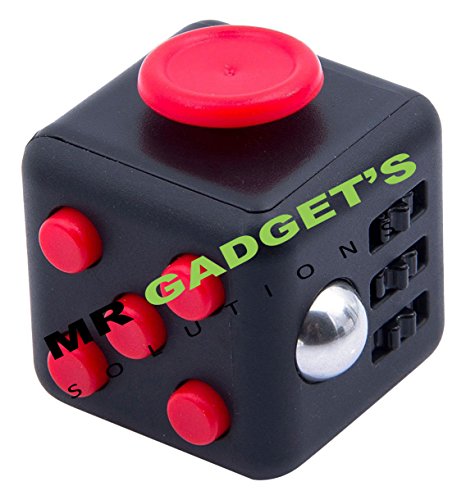 Fun Fidget Cubes 6 Sided Cube Adult Anxiety Stress Relief Cube Toys Gift-Black/Red Fun Fidget Cubes 6 Sided Cube Adult Anxiety Stress Relief Cube Toys Gift-Black/Red