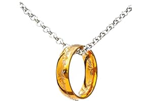 B.a.u.q.o.o. Bauqoo Collana Ciondolo Anello Il Signore Degli Anelli Gadget Unico Anello Del Potere Colore Oro Idea Regalo Magia Fantasy Cosplay