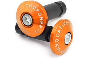 CXEPI Universel Moto vélo 7/8" 22mm Embout Guidon CNC Extrémités de Guidon de Moto Poids Plug Bouchon de Guidon Velo,Orange