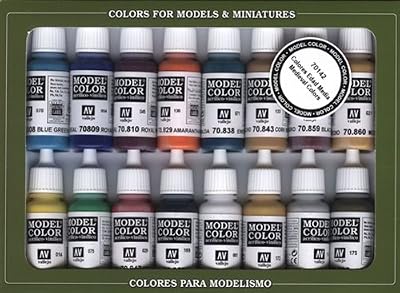 Vallejo Coffret de 16 pots de peinture acrylique Couleurs assorties