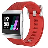 Drachen Strap für Fitbit Ionic Smart Watch, Weiches Silikon Sport Ersatzarmband (Rot)