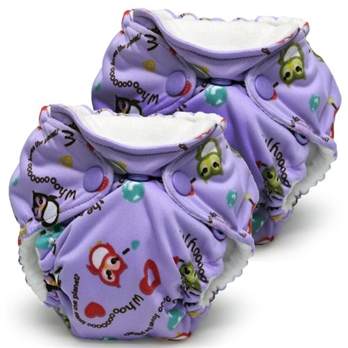 Lil Joey 2 Pack All-in-One Cloth Diaper, Eco Owl