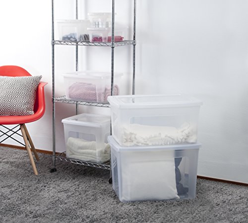 Iris 104371.0 Set von 3 Aufbewahrungsboxen mit Deckel, Ordnungssystem 50 L, Stapelbare, Kunststoffbox, transparent - 5