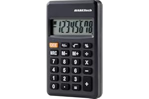 Basetech BT-CA-1008 Taschenrechner Black Display (Stellen): 8 batteriebetrieben (B x H x T) 89 x 59