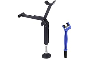 motofans Cavalletto per ruote per moto, portatile, anteriore, posteriore, supporto per paddock, supporto per ruote dentate, supporto universale nero con spazzola