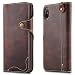 Produktbild iPhone X Hülle Leder, iPhone 10 Ledertasche, Bestsky iPhone X Echte Lederhüllen Flip Schutz Tasche Klappetui Brieftasche Fall, Kartenfächer,Schutzhülle für Apple iPhone X/10, Dunkel-Braun