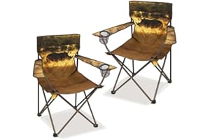 LANMOUNTAIN 2 Pcs Animal Pattern Camping Chair,Folding Backpacking Lightweight w/Cup Holder,Side Pocket,Carry Bag,Portable Adults Lawn Chairs for Family Outdoor,Hiking,Parties,Rhinoceros