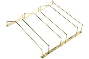Dianoo Portabicchieri da vino dorato da 27,5 cm, sotto l'armadio, supporto per bicchieri da vino, sotto mensola, scaffale per calici, gancio per bicchieri da vino, 3 file