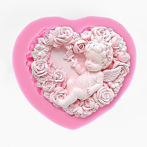Silikon Spitze Effekt Engel Angel Cupido Baby Geburt Ausstecher Ausstechform Marzipan Fondant Tortendeko Torten Deko Tortenrand Deko Rand Kuchenform Backform Seife Hochzeit Party