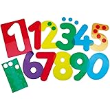 HenBea Siluetas Números Traslúcidas, Plantillas para pintar Mesa de Luz Montessori, 10 Stencils de colores (773)